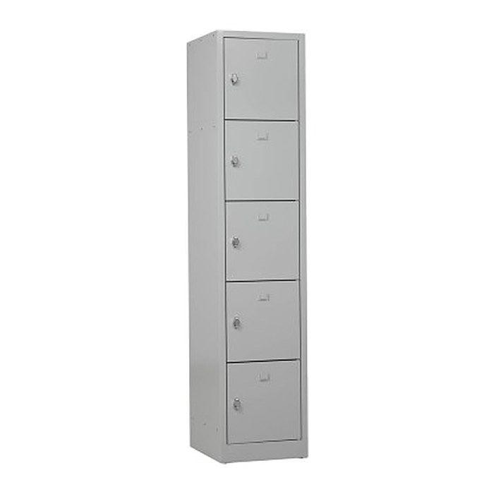 Gürkan Schließfachschrank lichtgrau 110079, 5 Schließfächer 41,0 x 45,0 x 190,0 cm