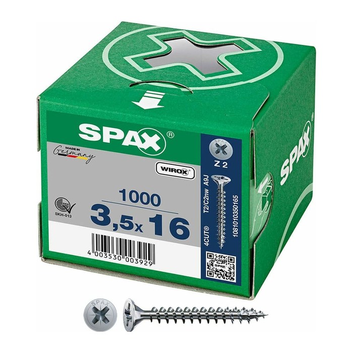 SPAX® Universalschrauben Z2 Senkkopf WIROX 1081010350165 3,5 mm x 16 mm, 1.000 St.