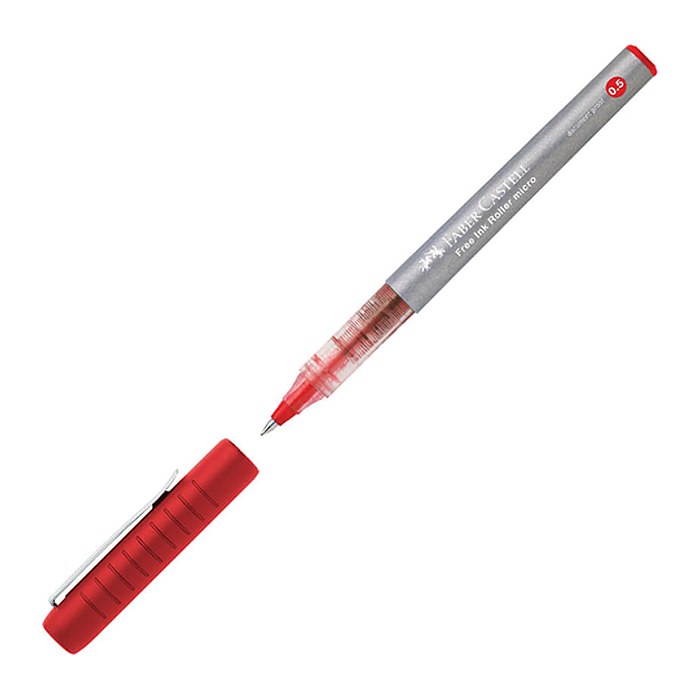 FABER-CASTELL Free Ink Tintenroller grau 0,2 mm, Schreibfarbe: rot, 1 St.