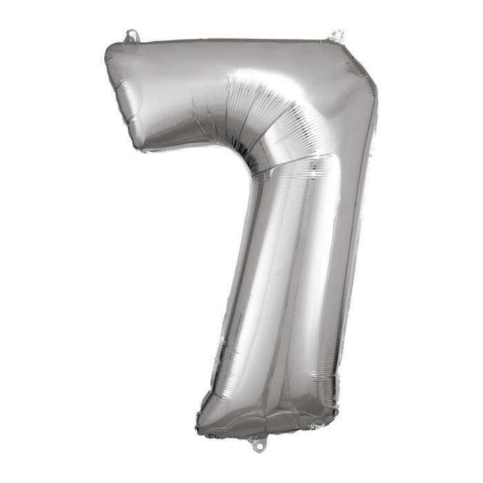 amscan® Folienballon Zahl 7 silber, 1 St.
