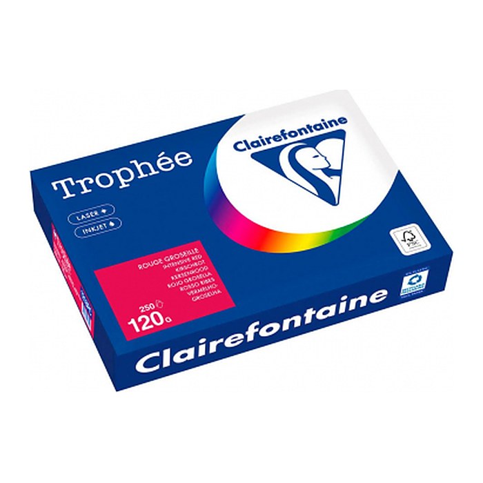 Clairefontaine Kopierpapier Trophée kirschrot DIN A4 120 g/qm 250 Blatt