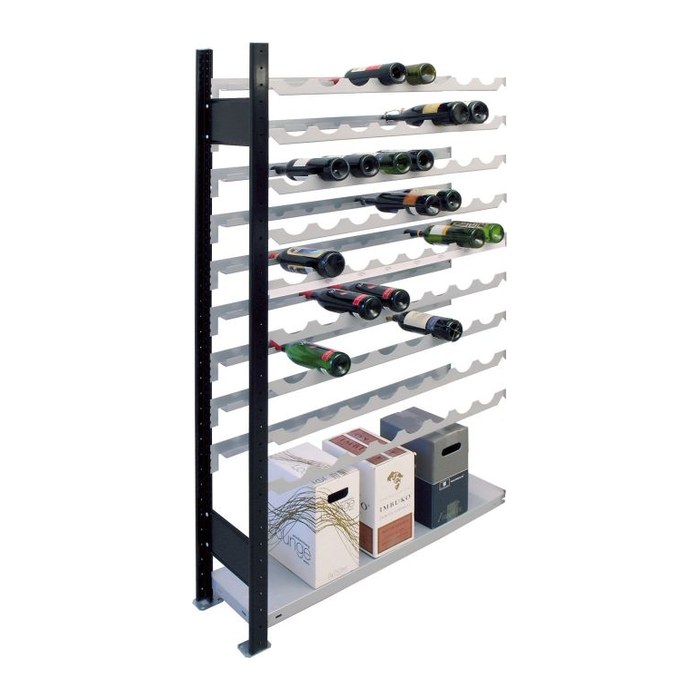 SCHULTE Anbauregal 26863 schwarz, silber 100,0 x 25,0 x 230,0 cm
