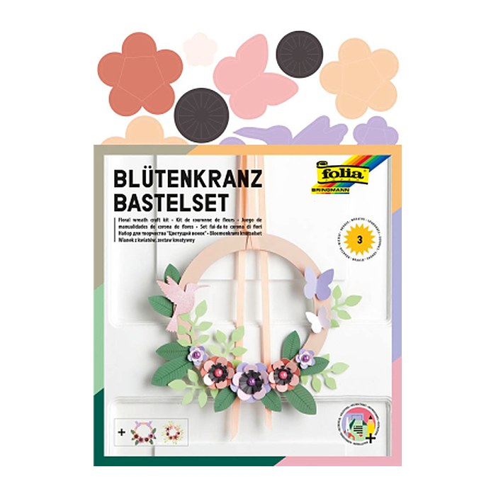 folia Bastelset Blütenkranz mehrfarbig 3 St.
