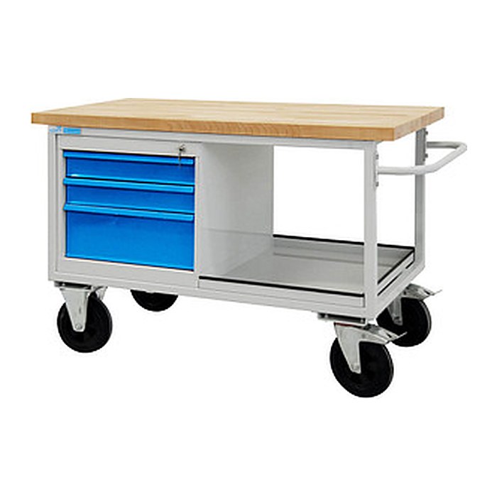 ADB Werkbank lichtgrau, lichtblau 130,0 x 60,0 x 82,7 cm