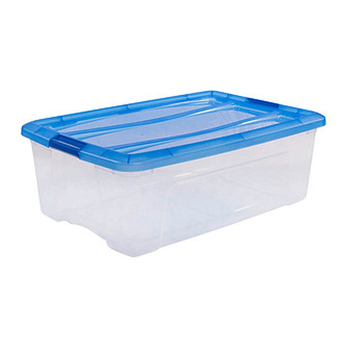 IRIS Ohyama Clear NTB Aufbewahrungsbox 30,0 l transparent, blau 39,5 x 57,5 x 20,5 cm, 1 St.
