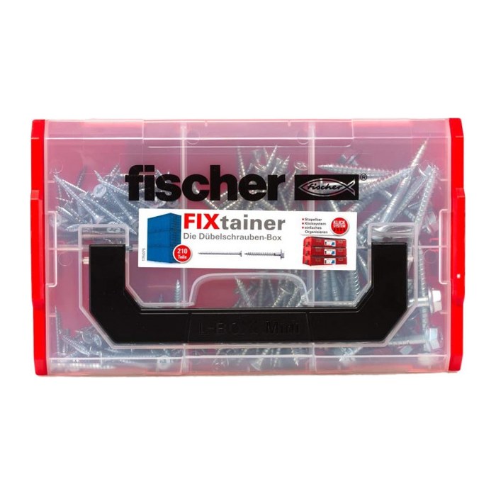 fischer Schrauben-Sortiment L-Boxx mini 553347 4,5/5 mm x 40/50 mm, 210 St.