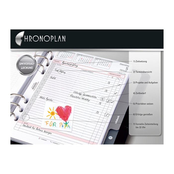 CHRONOPLAN Kalendereinlage 2027 Jahresplan Midi (9,6 x 17,2 cm)
