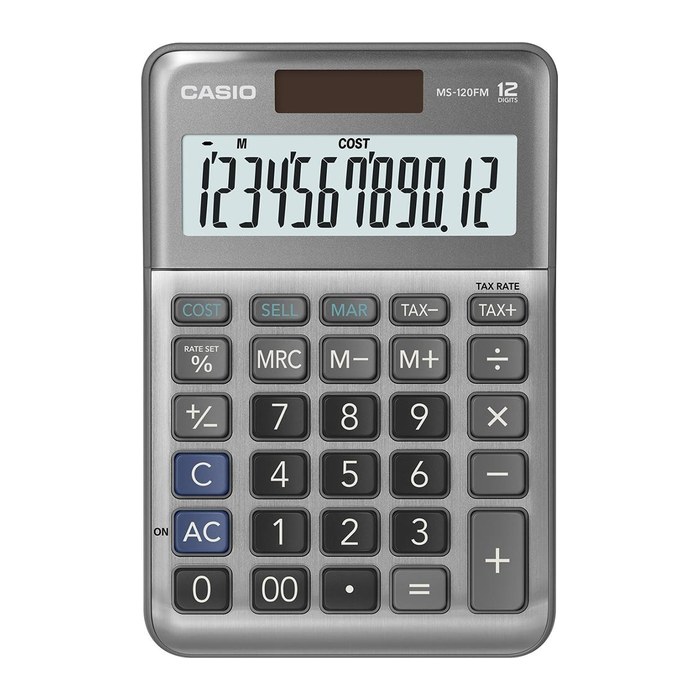 CASIO MS-120FM Tischrechner grau