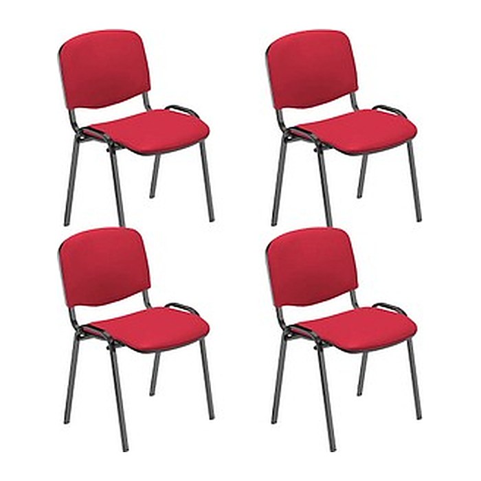 Nowy Styl Besucherstühle Iso rot, schwarz Kunstleder, 4 St.