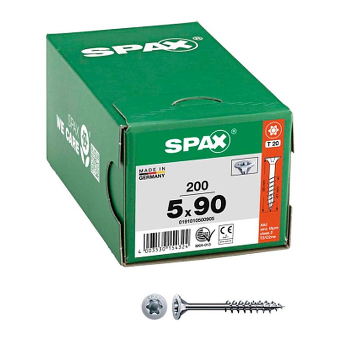 SPAX® Universalschrauben T20 Senkkopf WIROX 0191010500905 5 mm x 90 mm, 200 St.