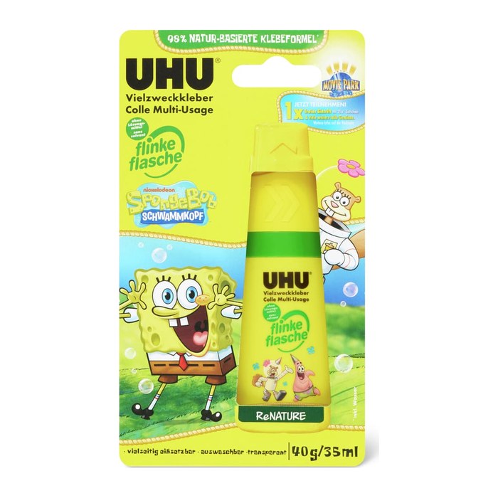 UHU flinke flasche ReNATURE SpongeBob Schwammkopf Alleskleber 40,0 g, 1 St.