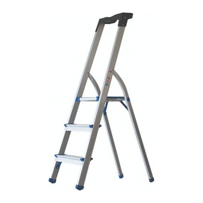 pavo Stehleiter einseitig silber 3 Stufen, H: 112,0 cm