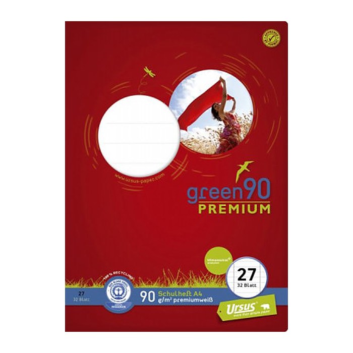 Staufen® Schulheft green Lineatur 27 liniert DIN A4 Innen- und Außenrand, 32 Blatt, 1 St.