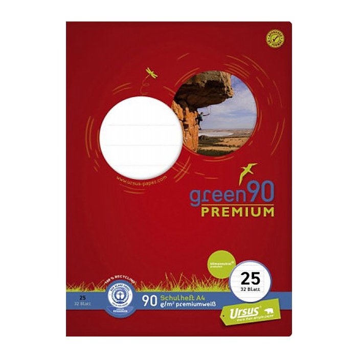 Staufen® Schulheft Premio Lineatur 25 liniert DIN A4 Außenrand, 32 Blatt, 1 St.
