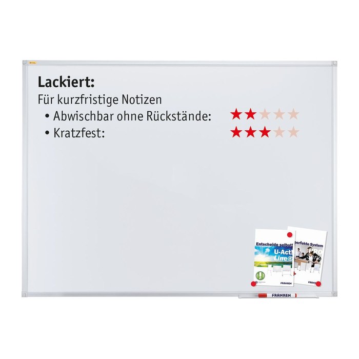 FRANKEN Whiteboard X-tra!Line SC3103 120,0 x 90,0 cm weiß lackierter Stahl