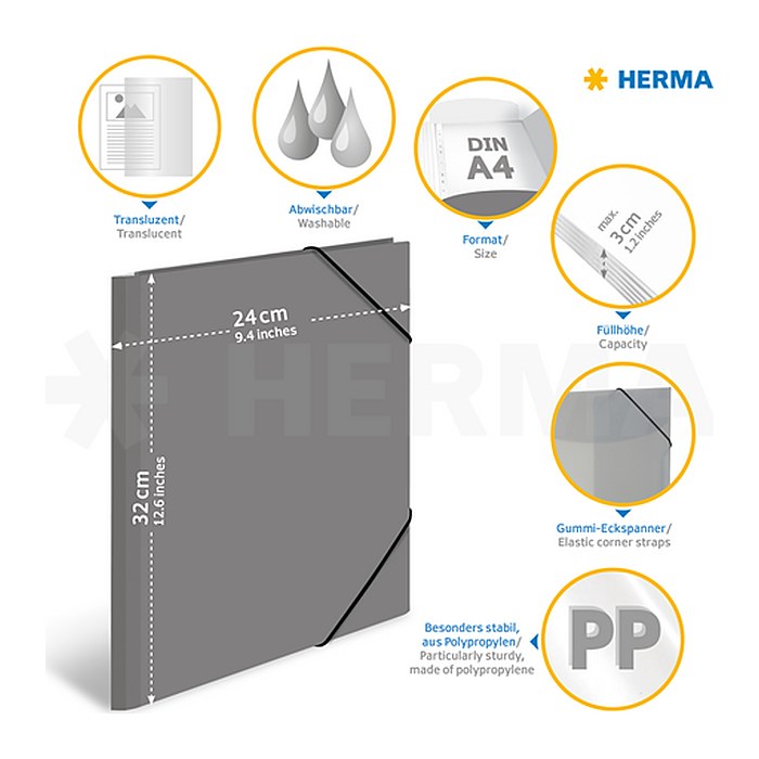 HERMA Sammelmappe Neon DIN A4 neon-gelb, 1 St.