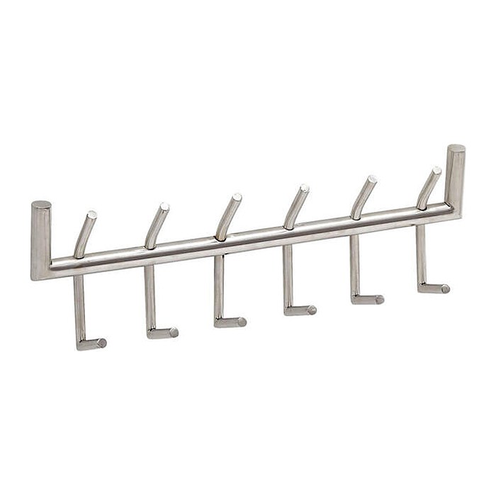 WOHNLING Wandgarderobe WL6.444 silber Metall 12 Haken 60,0 x 19,0 cm, 1 St.