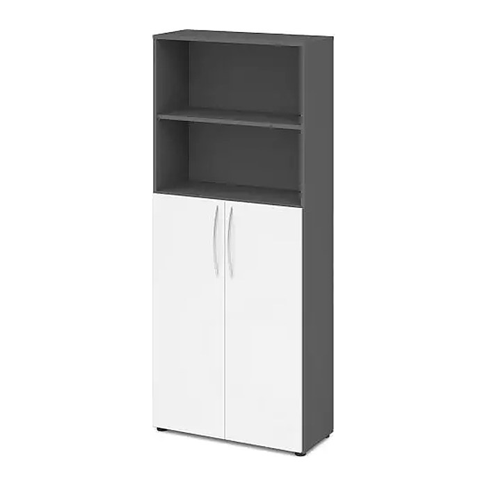 HAMMERBACHER Regalschrank 4770, V4770/G/W/BM grafit, weiß 80,0 x 34,6 x 188,0 cm, 1 St.