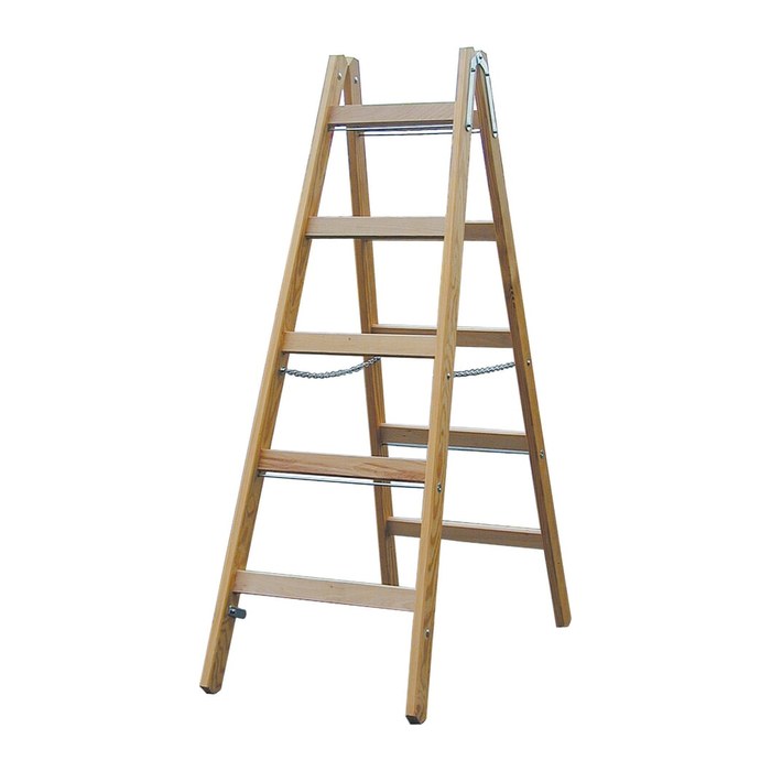 KRAUSE Stehleiter beidseitig STABILO natur 2x 6 Sprossen, H: 175,0 cm