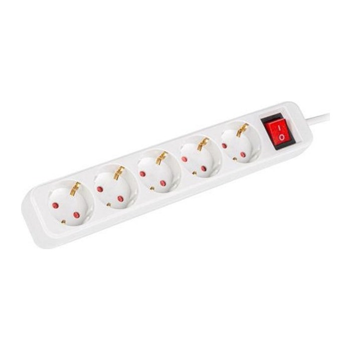 LANBERG Steckdosenleiste 3m 5x Schuko mit Schalter weiß