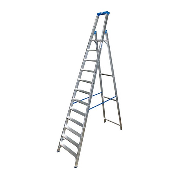 KRAUSE Stehleiter einseitig STABILO silber 12 Stufen, H: 375,0 cm