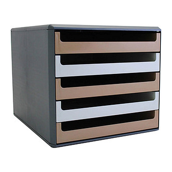 M&M Schubladenbox  karamell, vanille 30057677BE, DIN A4 mit 5 Schubladen, 1 St.