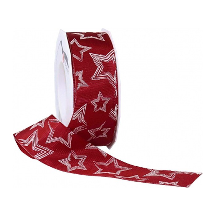 PRÄSENT Geschenkband Anchorage seidenmatt rot/weiß 40,0 mm x 20,0 m