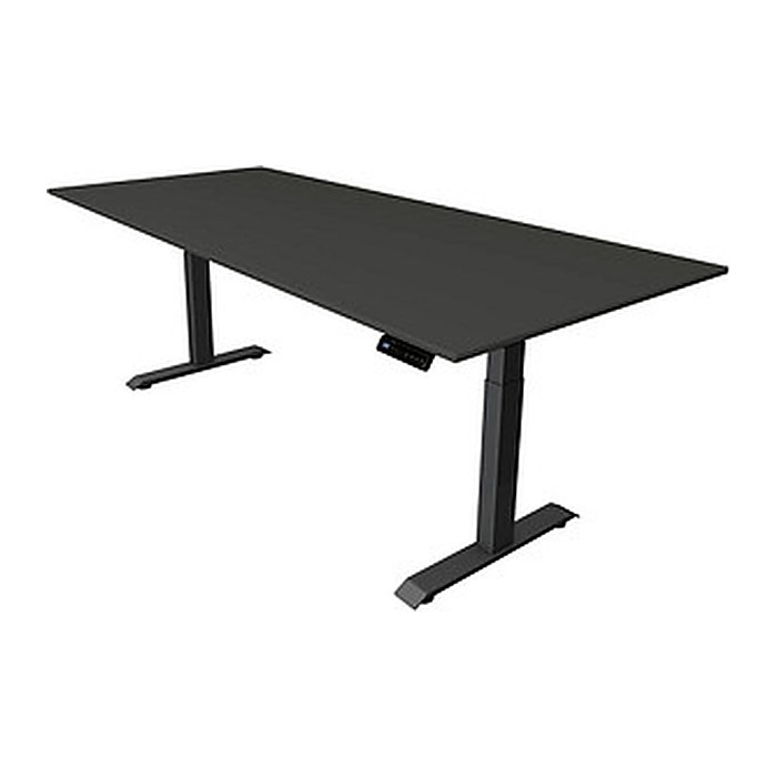 Kerkmann Move 4 elektrisch höhenverstellbarer Schreibtisch anthrazit rechteckig, T-Fuß-Gestell grau 225,0 x 100,0 cm