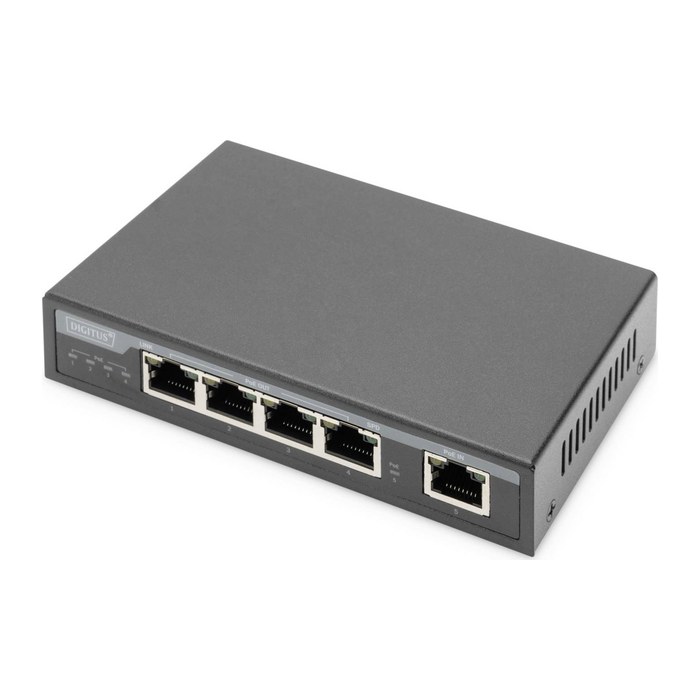 DIGITUS POE Extender 4PPoE 4-Port 85W 100m Verlängerung schw