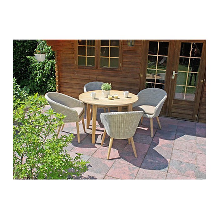 Garden Pleasure Sitzgruppe Arvada taupe, braun Kunststoff, Holz, 9-teilig