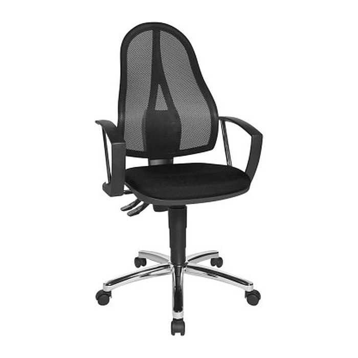 Topstar Bürostuhl Point 60 Netz Plus, G200 Stoff schwarz, Gestell chrom