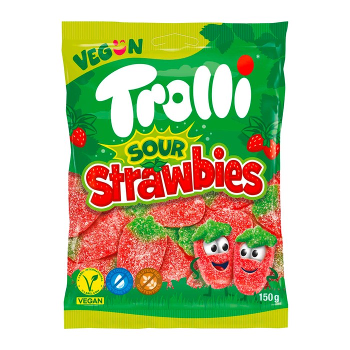 Trolli SOUR Strawbies Fruchtgummi 150,0 g, 1 St.