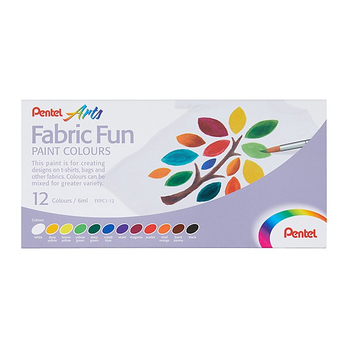 Pentel Arts FFPC1-12 Stoffmalfarbe farbsortiert 12 x 6,0 ml, 1 St.