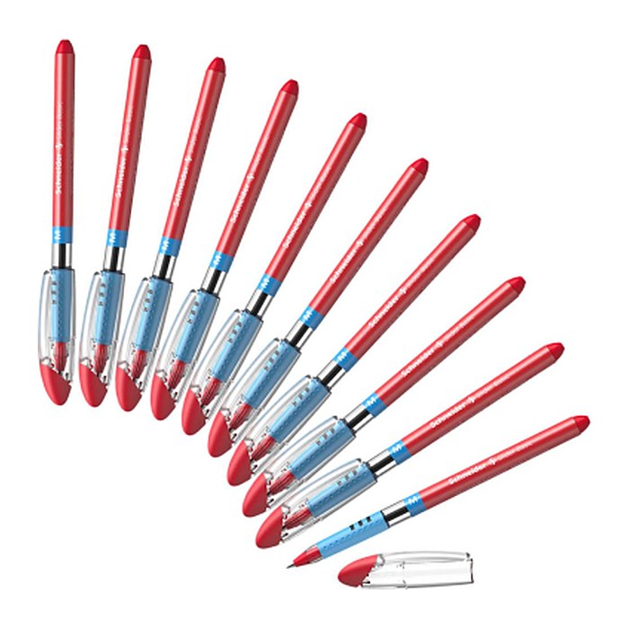 Schneider Kugelschreiber Slider Basic M rot/transparent, Schreibfarbe: rot, 10 St.