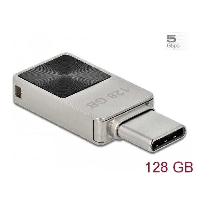 DELOCK Mini USB 3.2Gen1 USB-C Speicherstick 128GB Metallgeh.