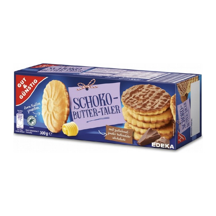 GUT&GÜNSTIG Schoko Buttertaler Gebäck 300,0 g, 1 St.