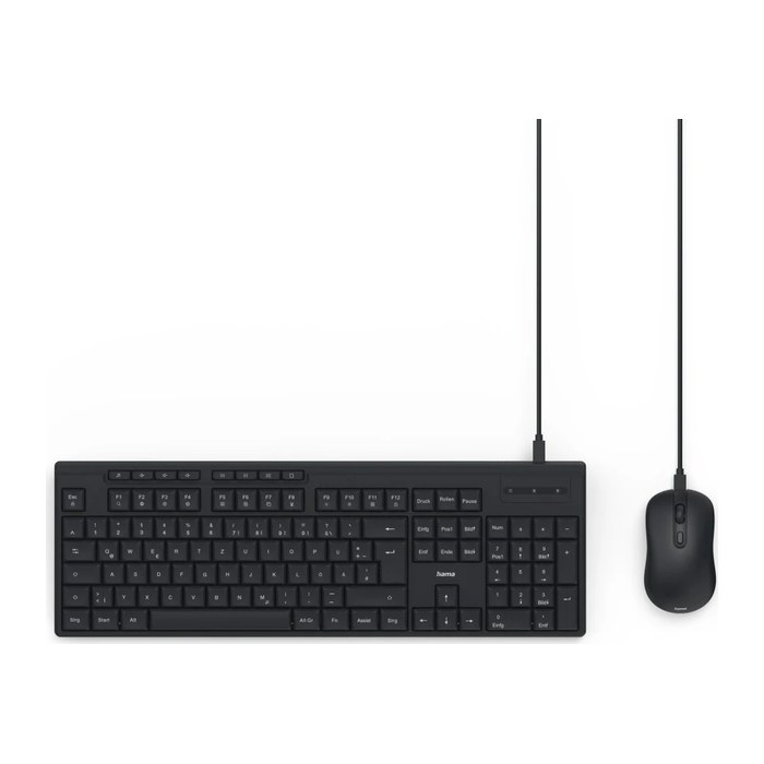 hama CKM-200 Tastatur-Maus-Set kabelgebunden schwarz
