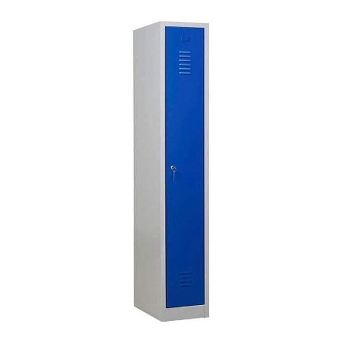Gürkan Spind lichtgrau, enzianblau 104752, 1 Schließfach 30,0 x 50,0 x 180,0 cm