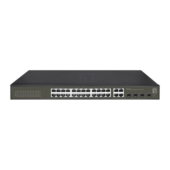 LevelOne Switch 24xGE/4xSFP/RJ45 Combo 19" Hilbert SL schw.