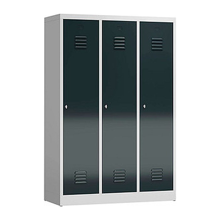 ClassiX Spind anthrazit, lichtgrau X-515138, 3 Schließfächer 118,5 x 50,0 x 180,0 cm