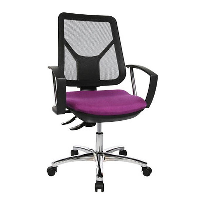 Topstar Bürostuhl Ergo Steel Net Stoff lila, Gestell chrom