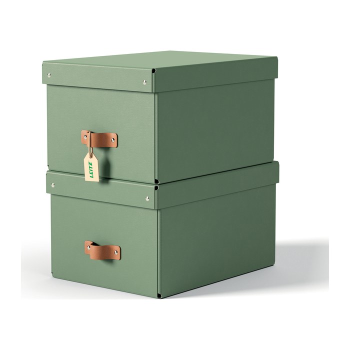 LEITZ Puro Aufbewahrungsboxen 17,0 l grün 27,0 x 37,0 x 20,0 cm, 2 St.