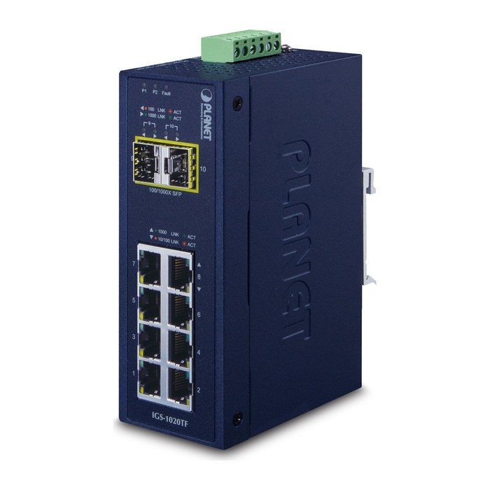 PLANET Industrial 8-Port 10/100/1000T + 2 1000X SFP