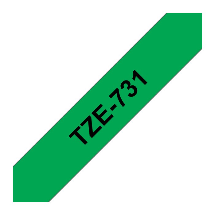 brother Schriftband TZe-731 TZE731, 12 mm, schwarz auf grün, 1 St.