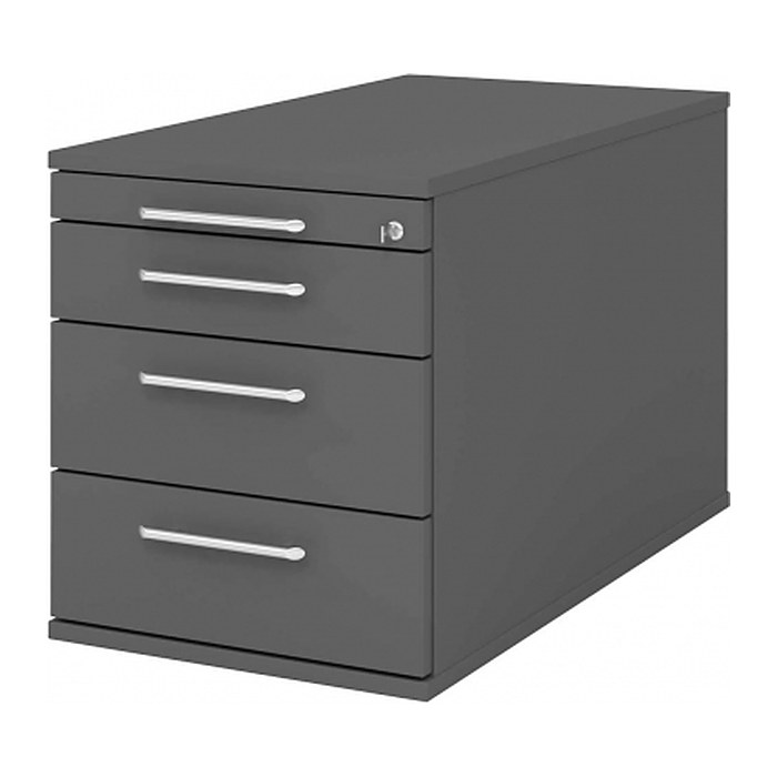 HAMMERBACHER Solid TC30 Rollcontainer grafit 4 Auszüge 42,8 x 80,0 x 51,2 cm