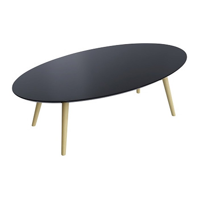 meet powered by PAPERFLOW SCANDI Beistelltisch oval MDF-Platte schwarz 115,0 x 60,0 x 35,0 cm, 1 St.