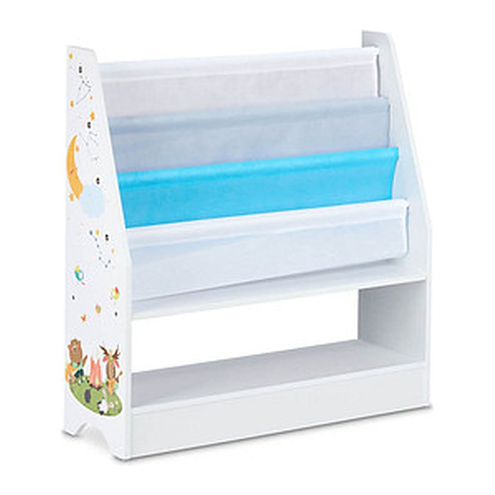 relaxdays Kinderregal weiß/blau 71,0 x 23,0 x 74,0 cm, 1 St.