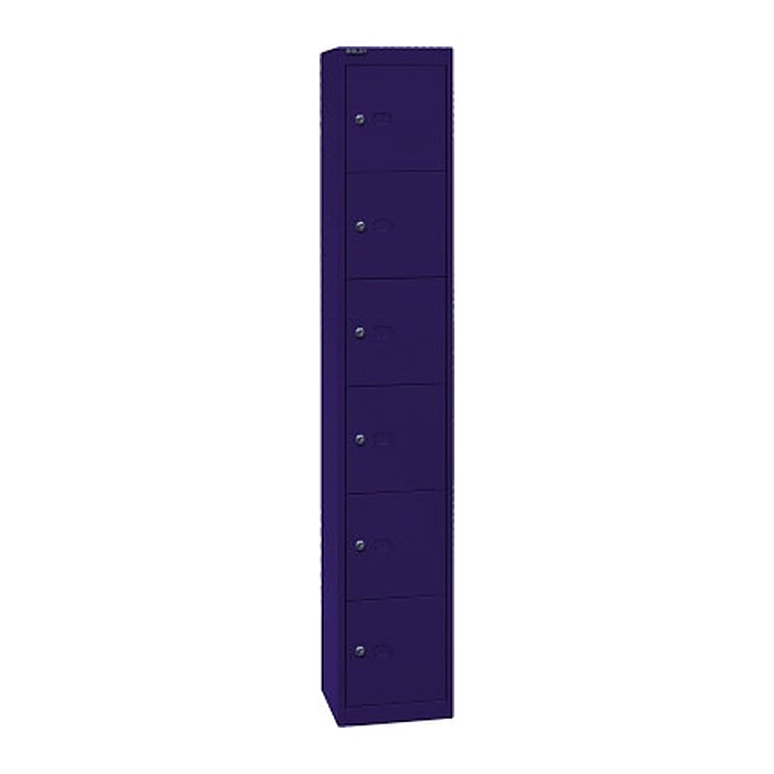 BISLEY Schließfachschrank oxfordblau CLK126639, 6 Schließfächer 30,5 x 30,5 x 180,2 cm