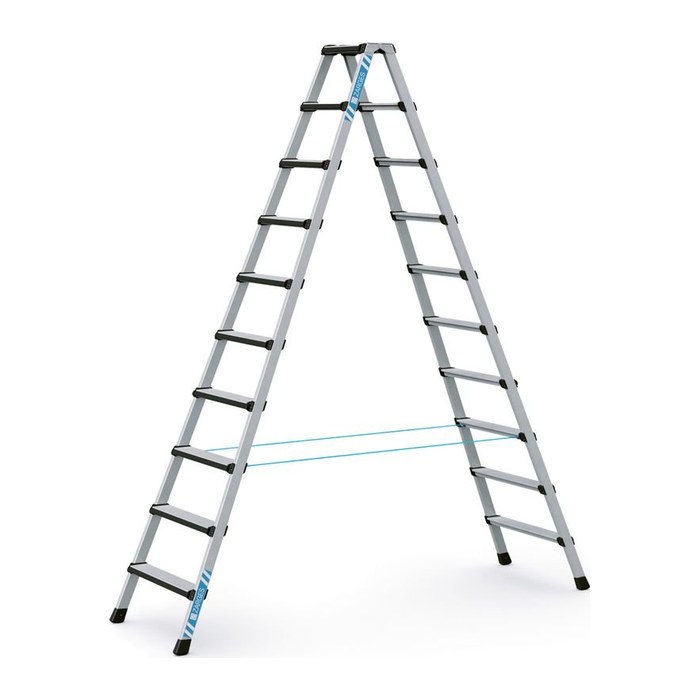 ZARGES Stehleiter beidseitig Comfortstep B silber 2x 10 Stufen, H: 272,0 cm