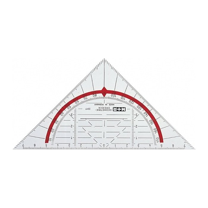 M+R Geodreieck 17cm glasklar rot hinterlegt 1 Stück